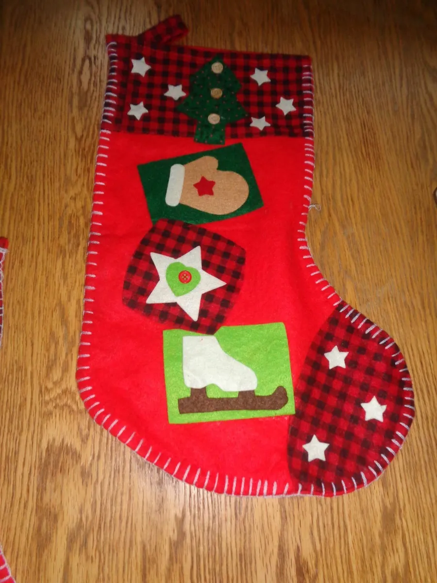 Christmas Appliqued Christmas Stockings x 2 - Image 2