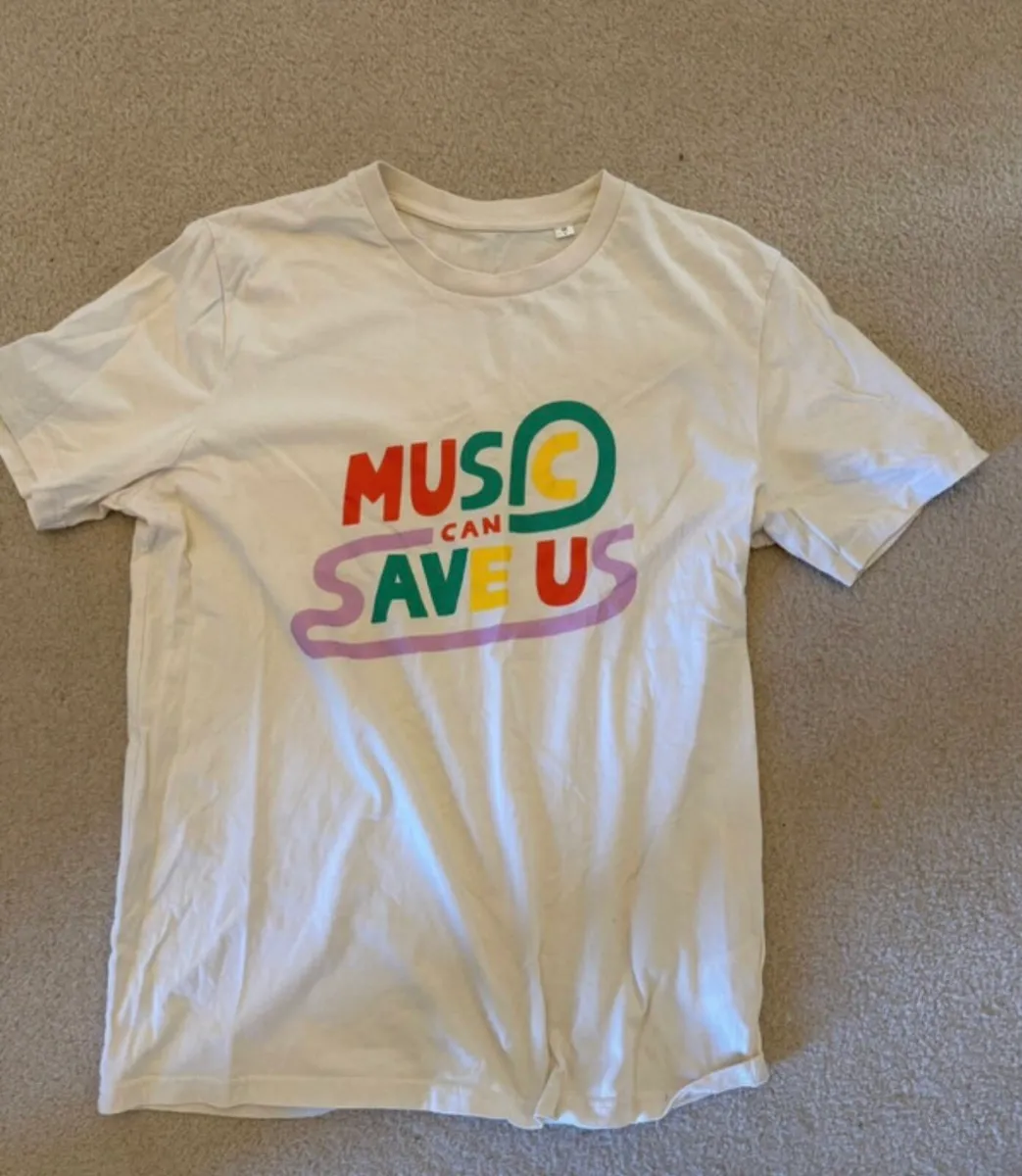 “Music can save us” Retro style T Shirt - Image 1