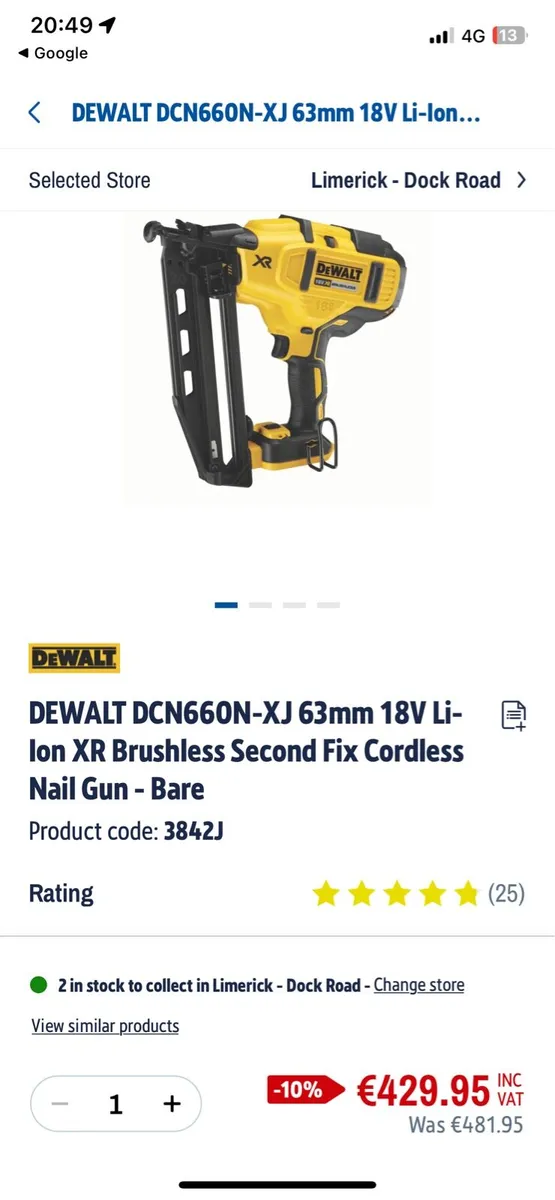 Dewalt second fix nail gun - Image 3