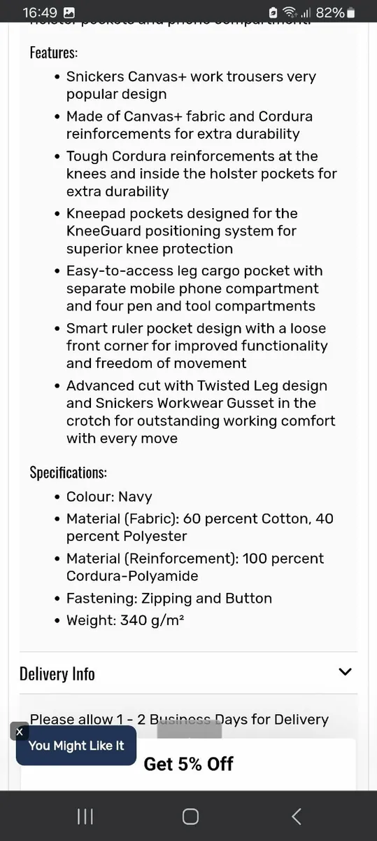 BRAND NEW Snickers Trousers - Image 4