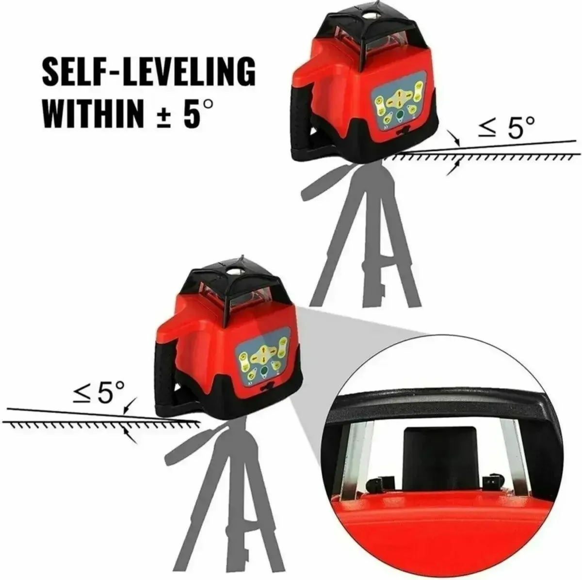 Red Rotary Laser Level Self Leveling Measuring - Image 4