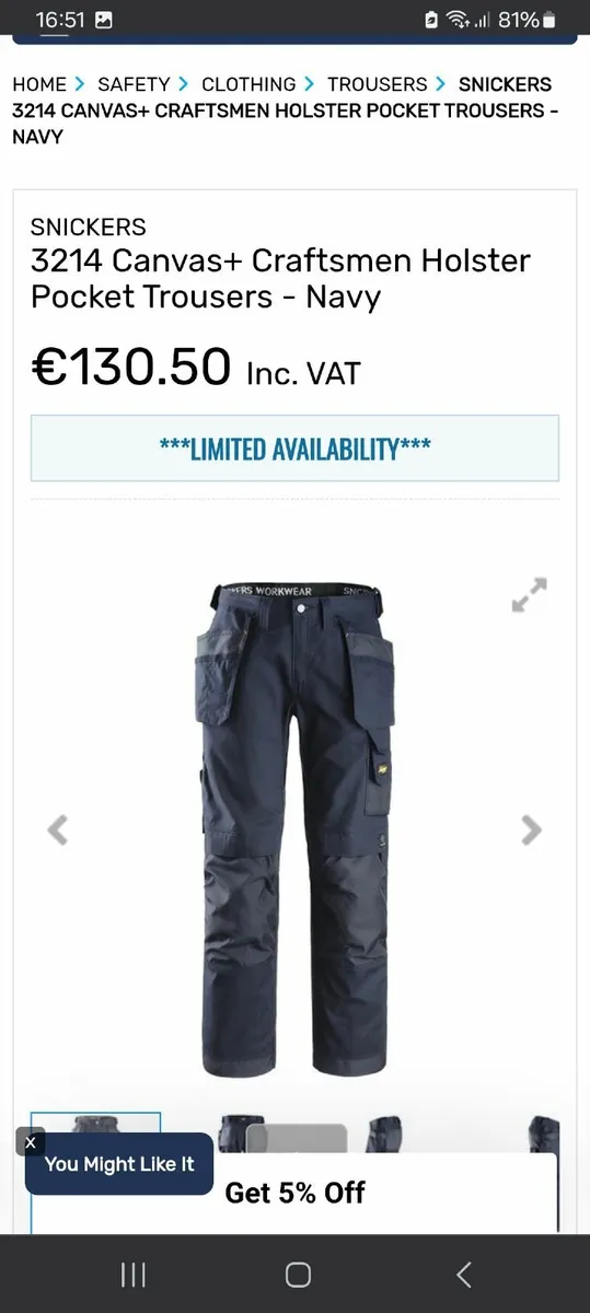 BRAND NEW Snickers Trousers - Image 1