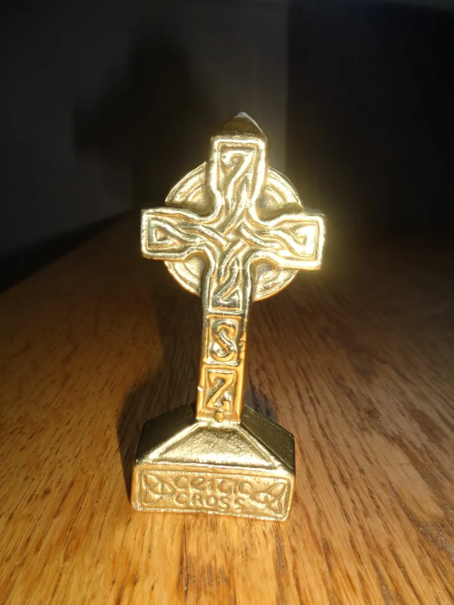 Vintage Brass Celtic Cross for Sale - Image 1