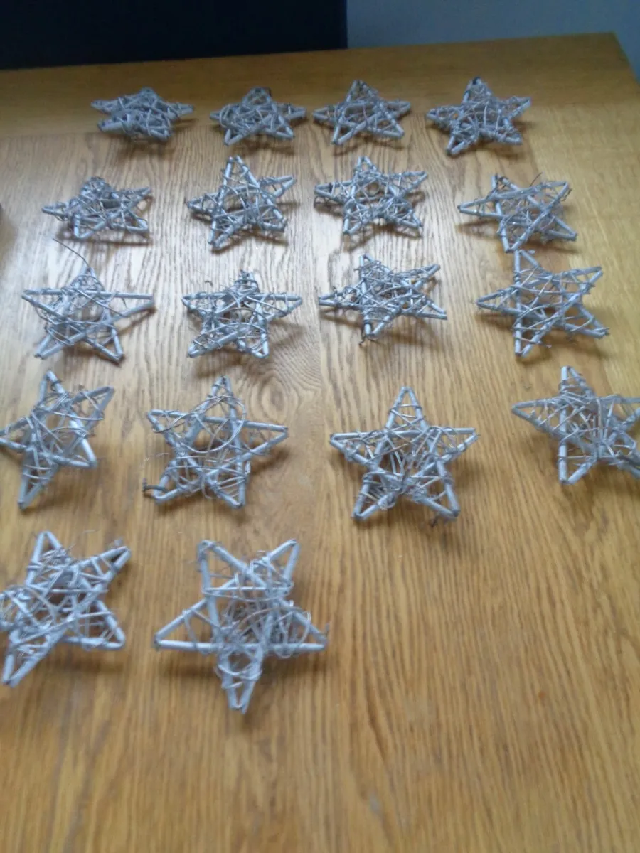 Silver Wooden Stars x 18 for Sale - Image 1