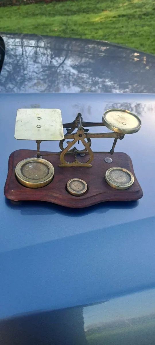 Old brass  post weighing schales