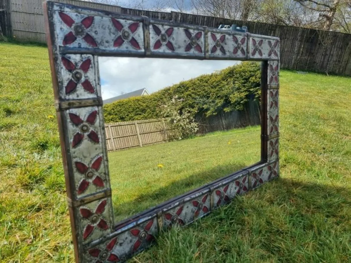 Vintage arts & crafts large mirror - Image 1