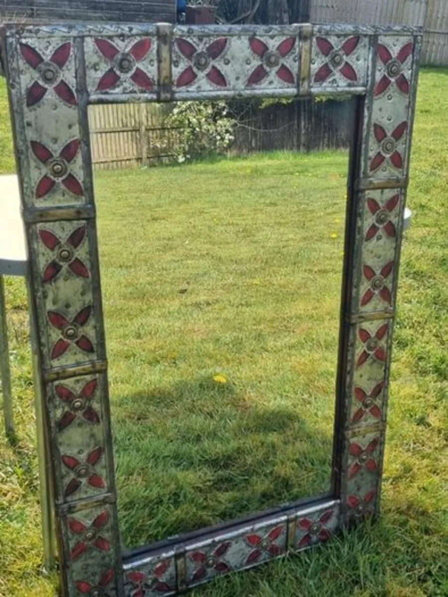 Vintage arts & crafts large mirror - Image 4