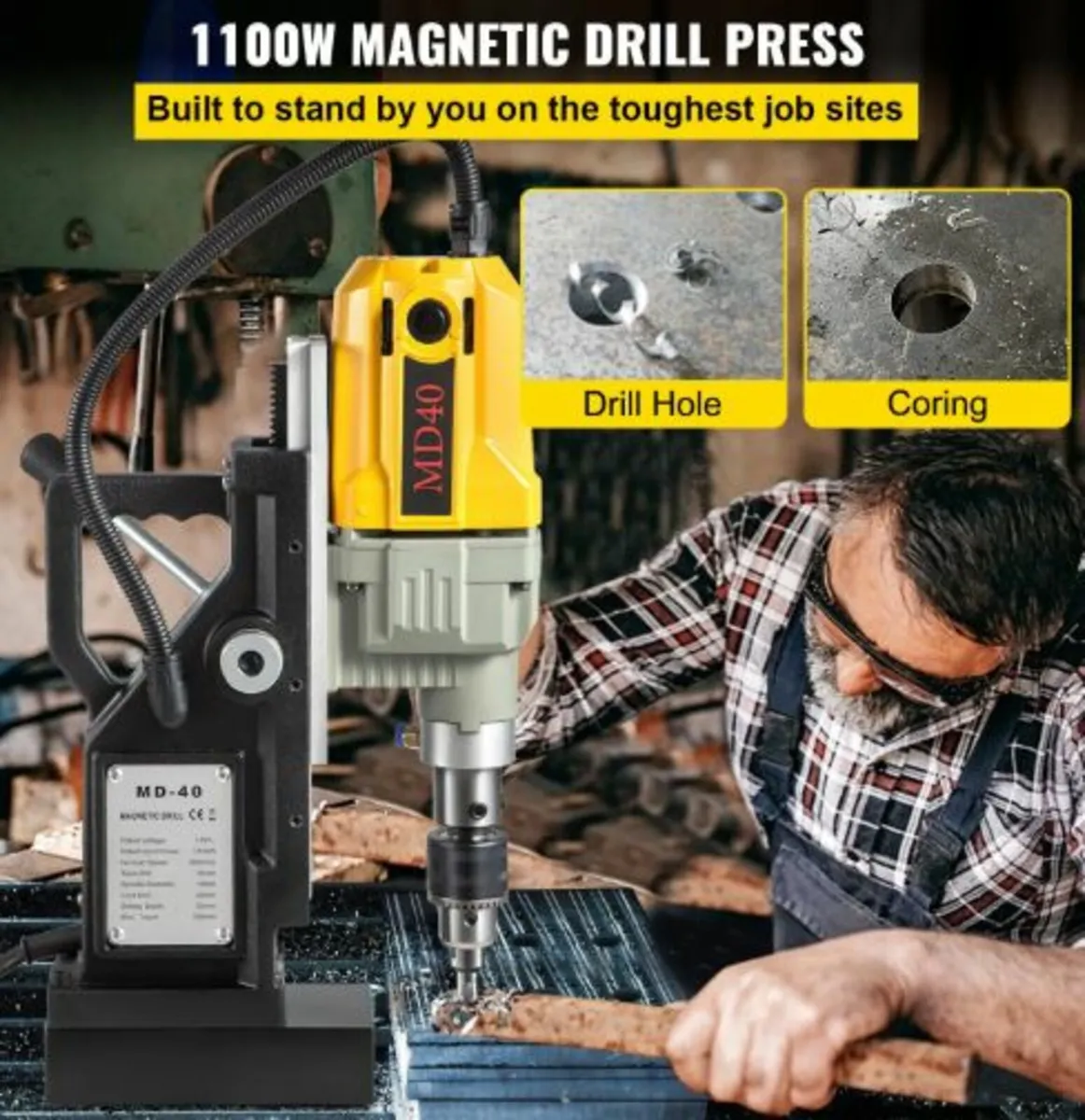 Magnetic Drill, 1100W 4 cm Boring Diameter, 2697lb - Image 2