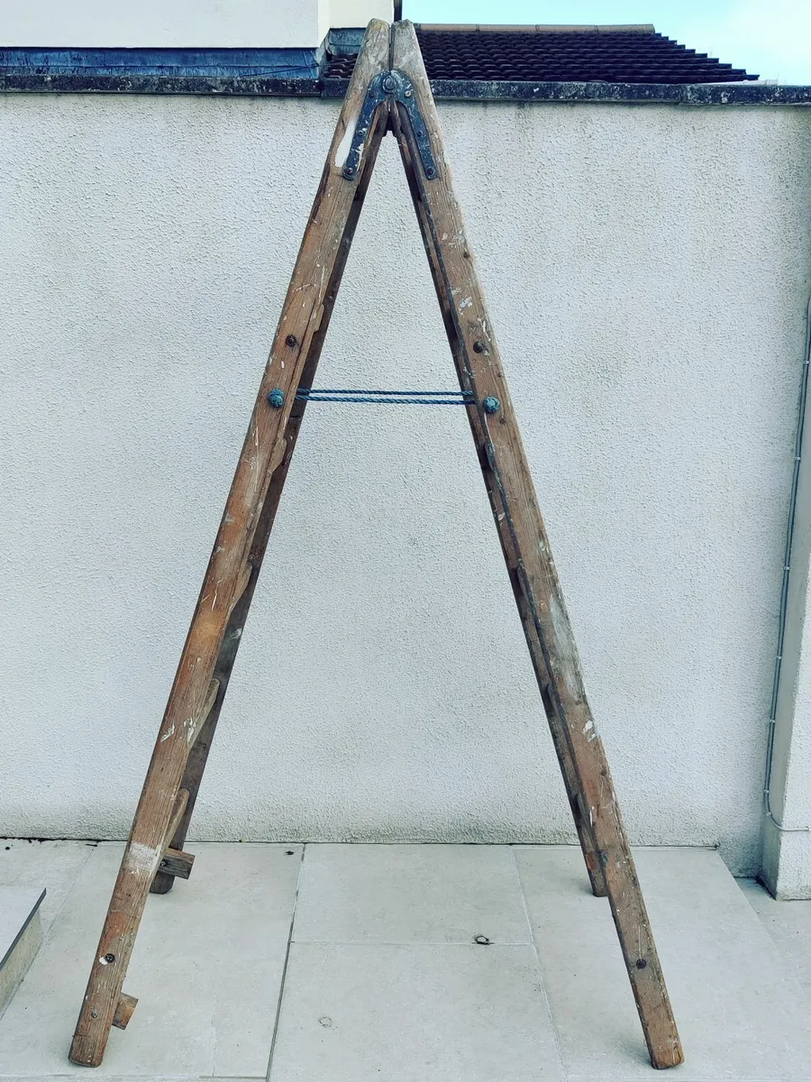 7ft wooden "A" frame ladder - Image 1