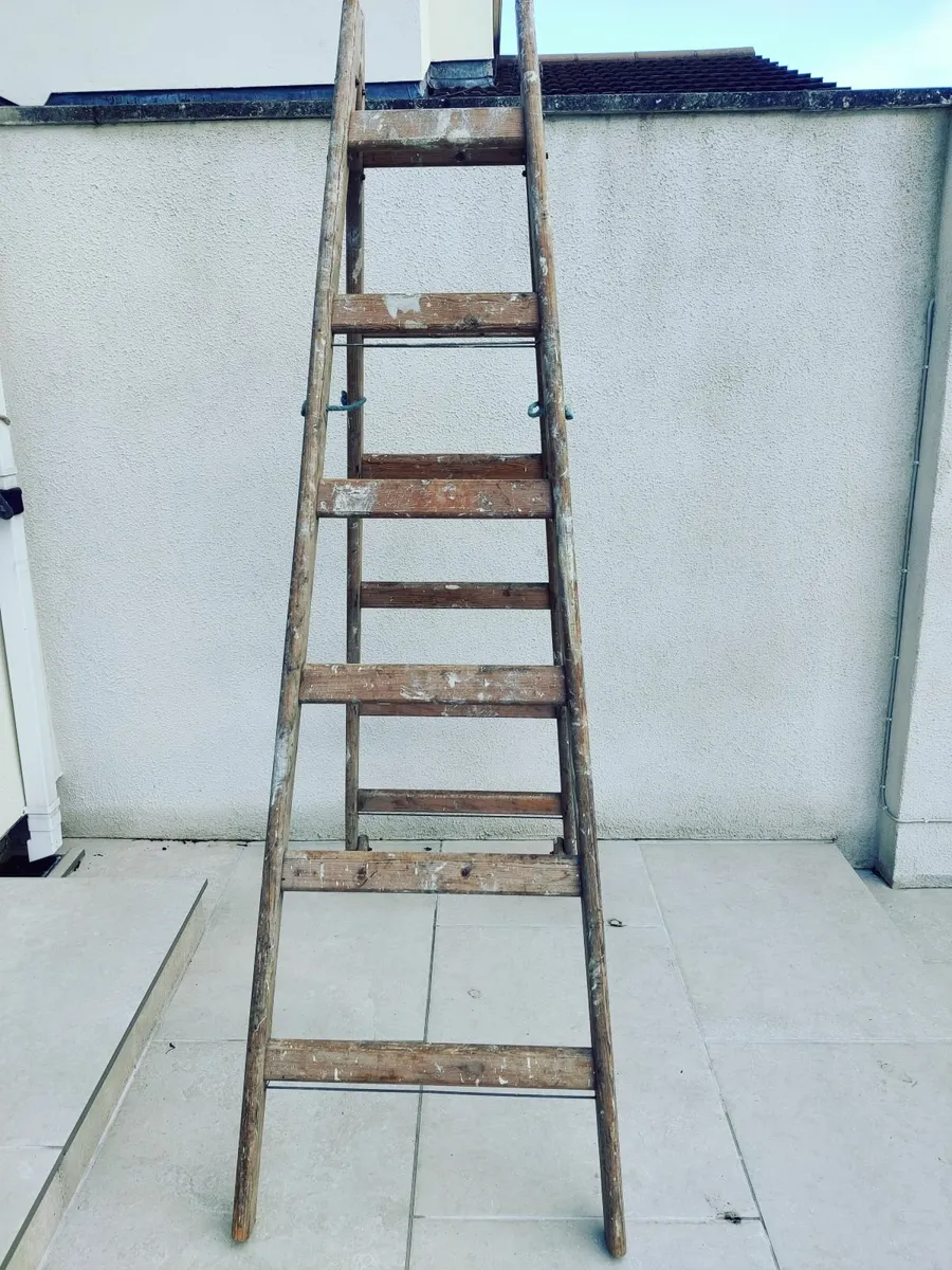 7ft wooden "A" frame ladder - Image 2