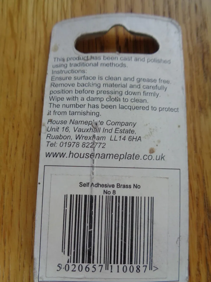 Self Adhesive Brass Numbers x 2 for Sale - Image 4