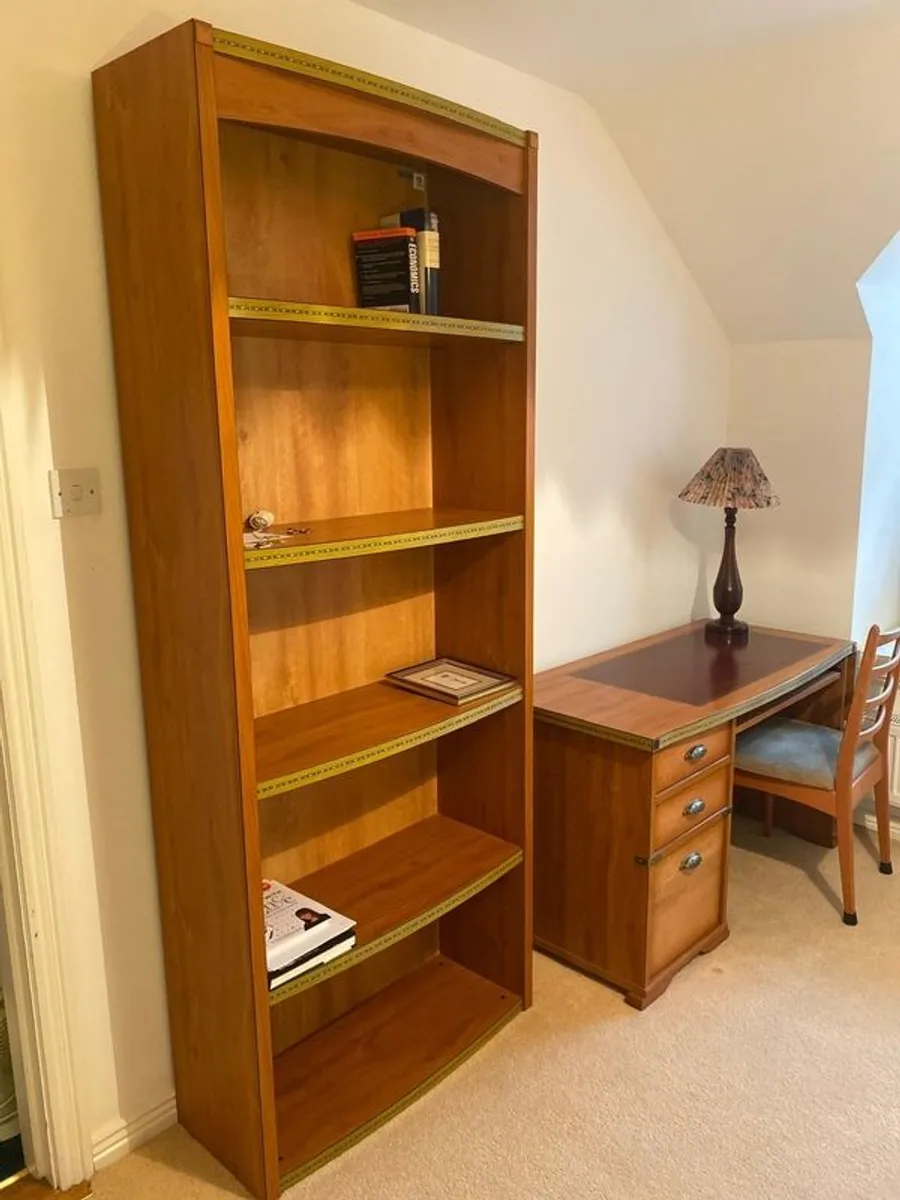 Matching desk and shelving unit