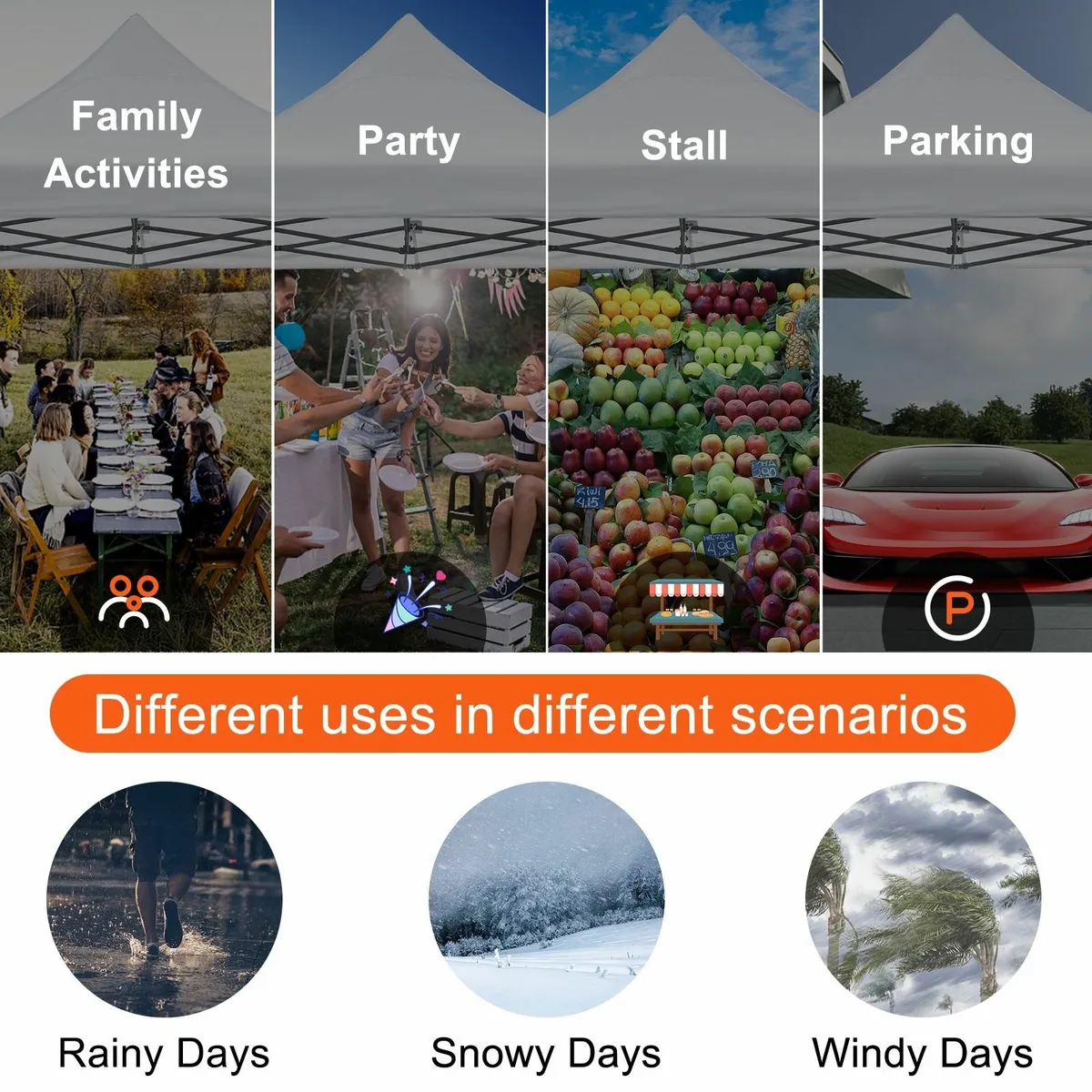 Gazebo Pop Up 10x10 UV Shelter with Side Panel - Image 2