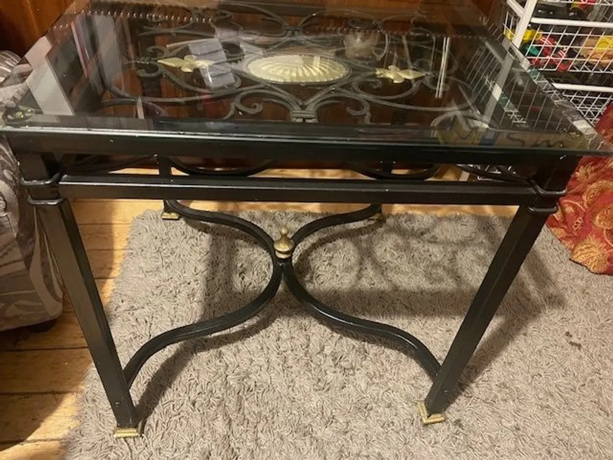 Wrought Iron Glass Top Table - Image 3