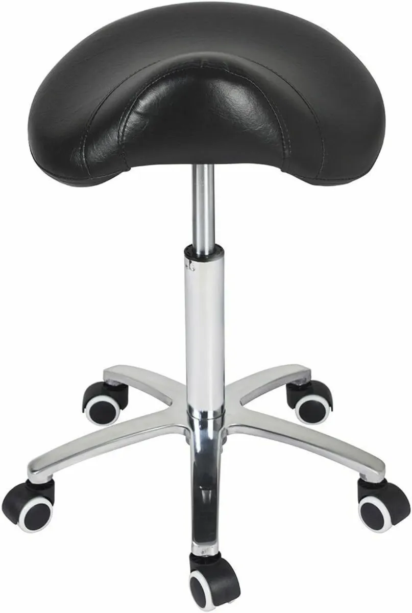 Hydraulic Saddle Stool Adjustable Rolling Chair - Image 4