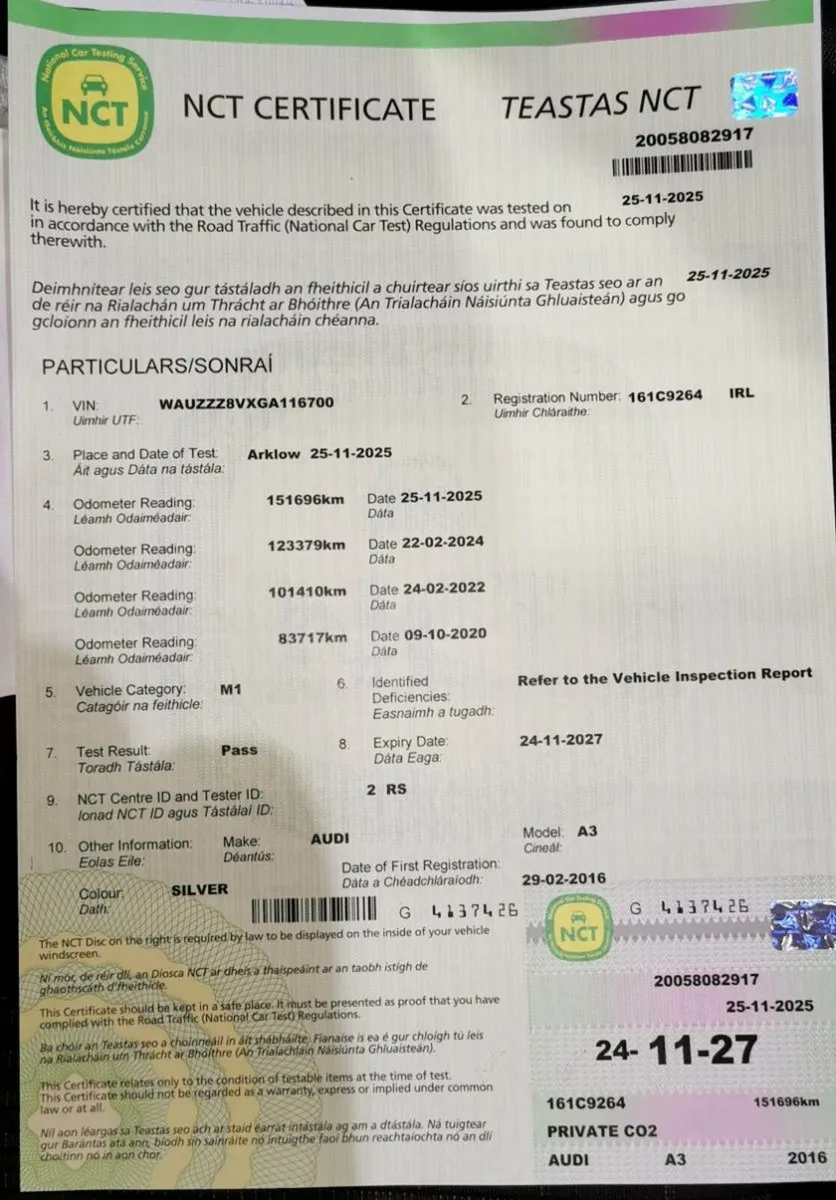 Audi A3. 2yr NCT - Image 2