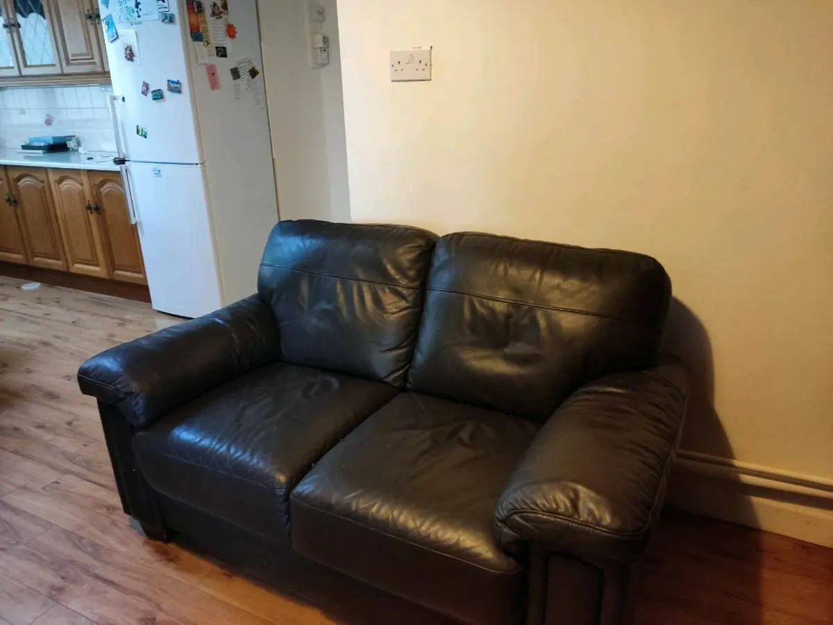 Leather Couch Sofa 2 Seater - Image 1