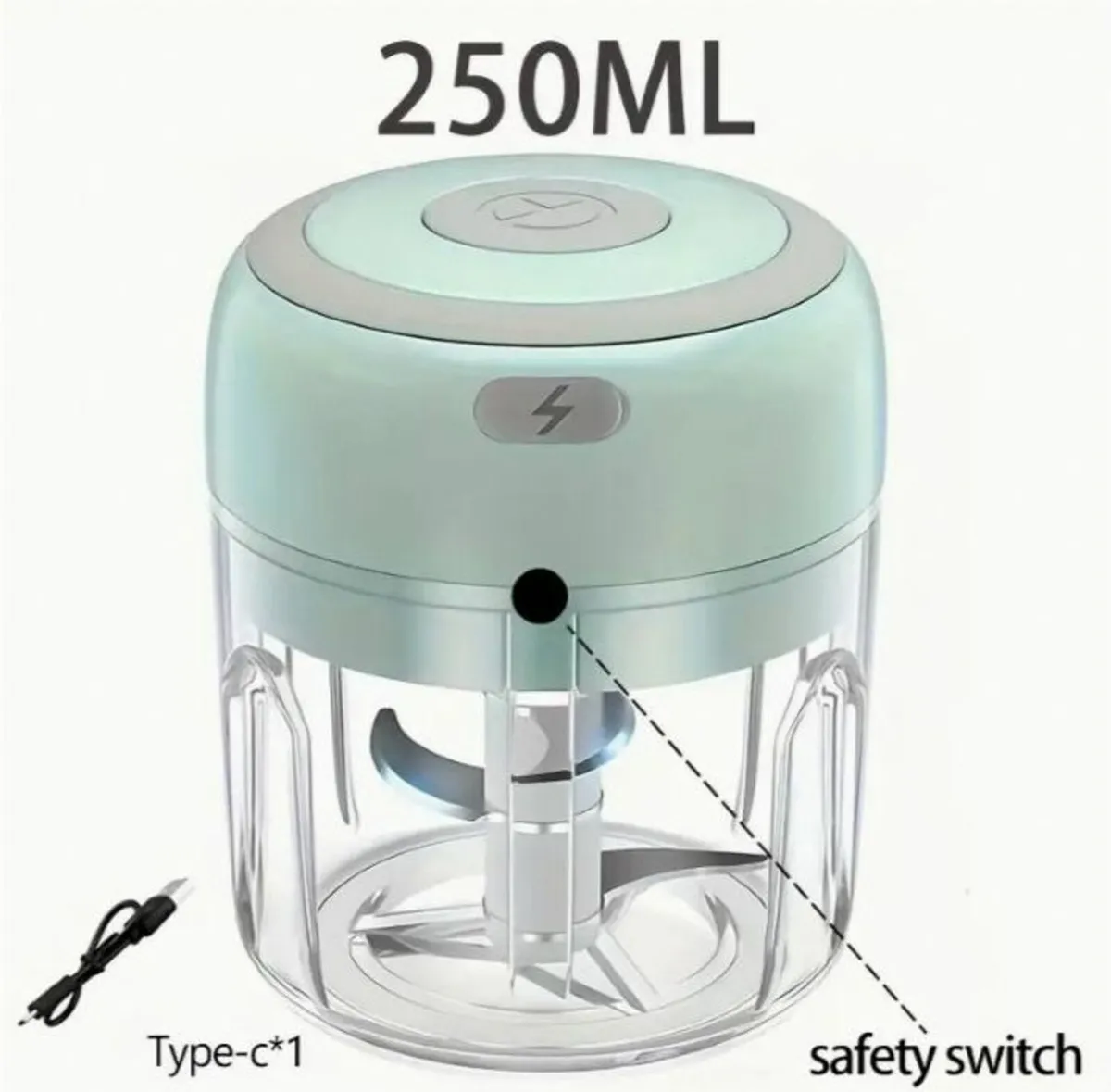 250ml Small Rechargeable Mini Food Processor New. - Image 1