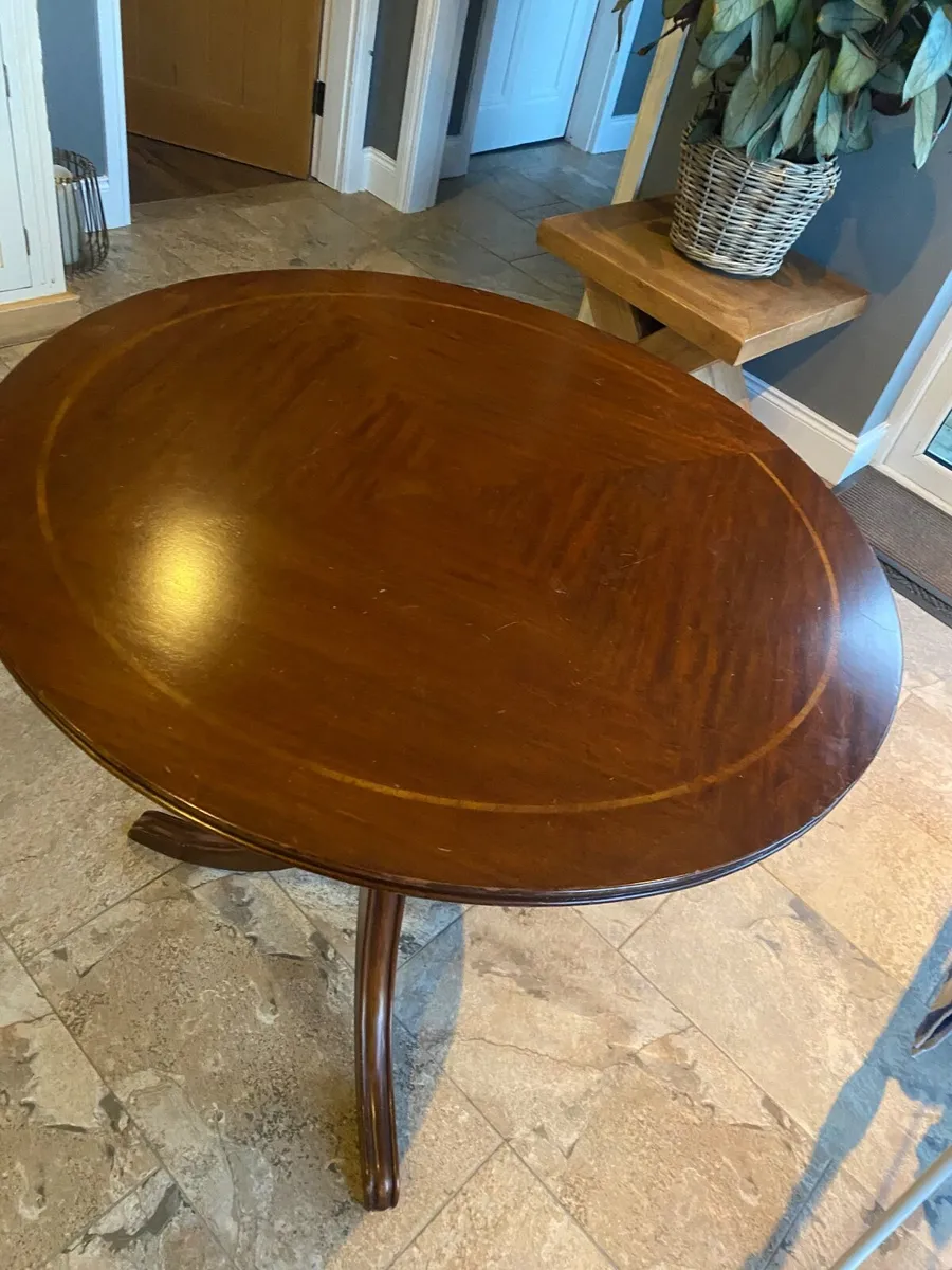 Round vintage mahogany table - Image 4