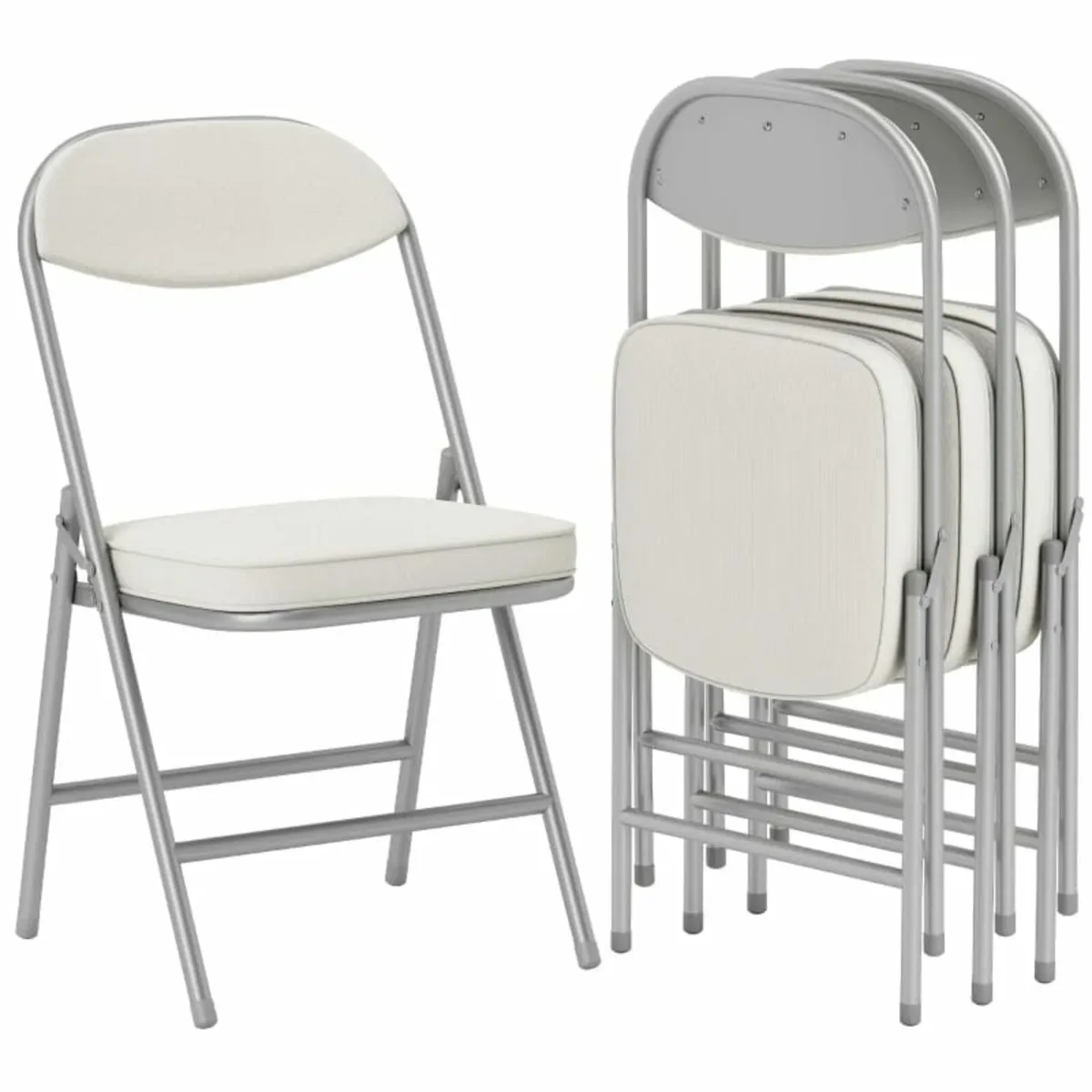 4-Piece Padded Folding Chairs Set, Foldable Chairs - Image 3