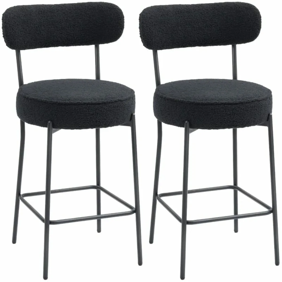 2-Pack bar stools with padded seat and footrest, f - Image 1