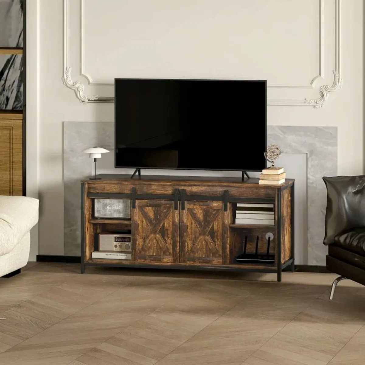 TV Lowboard, Industrial design, for 60" TVs, 6 com - Image 4