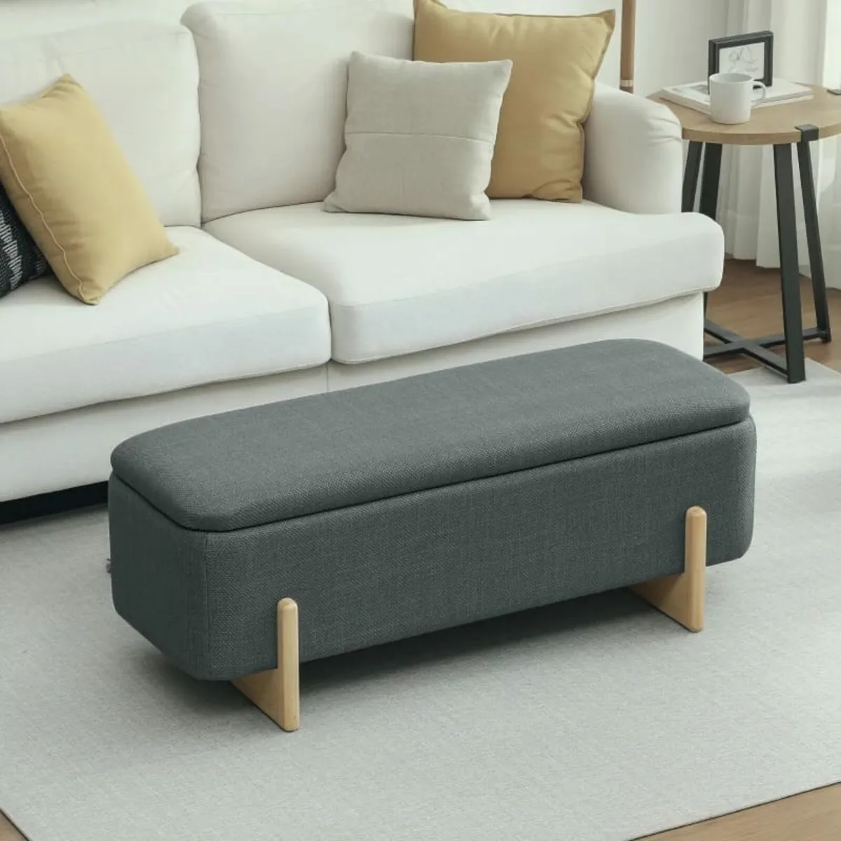 Storage stool with storage, bench with foam paddin - Image 2