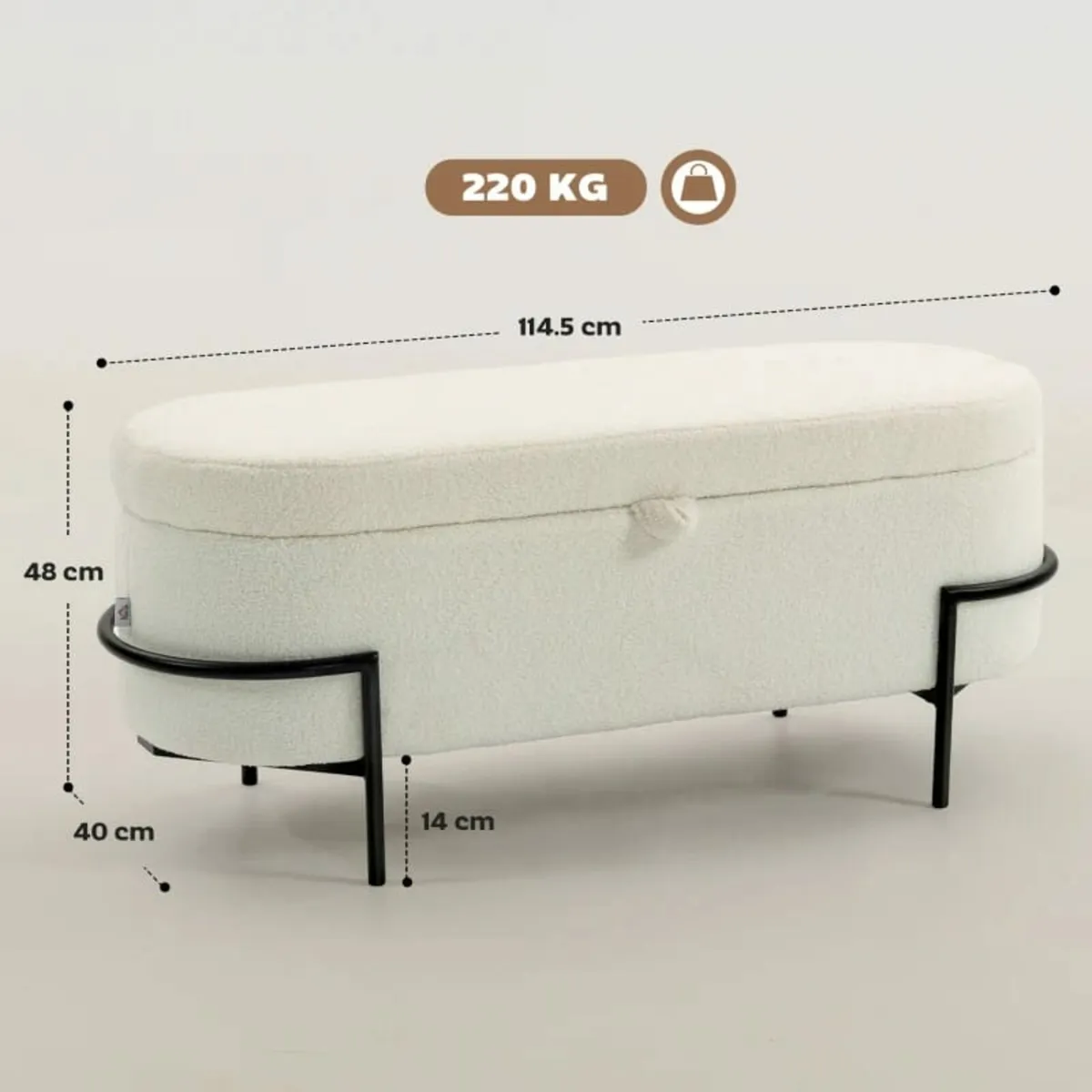 Storage stool, seat stool with lid and storage, st - Image 3