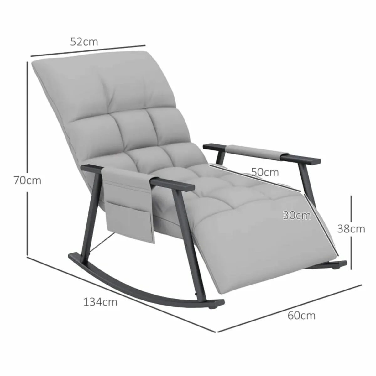 Rocking chair, adjustable backrest & footrest, sid - Image 4