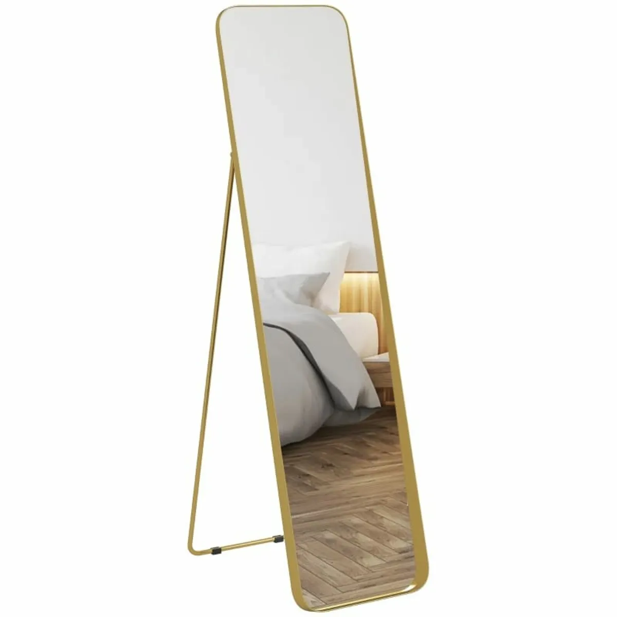 40 x 160 cm Rectangular Full Length Mirror - Gold - Image 2