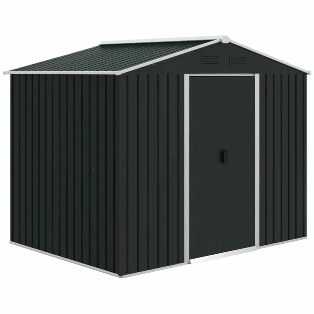 8 x 6ft Outdoor Garden Roofed Metal Storage Shed T - Image 1