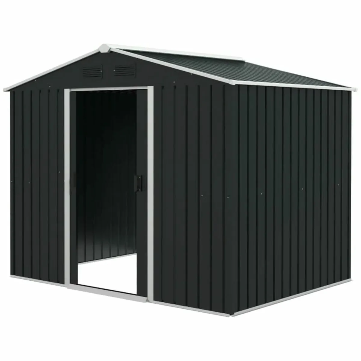 8 x 6ft Outdoor Garden Roofed Metal Storage Shed T - Image 4