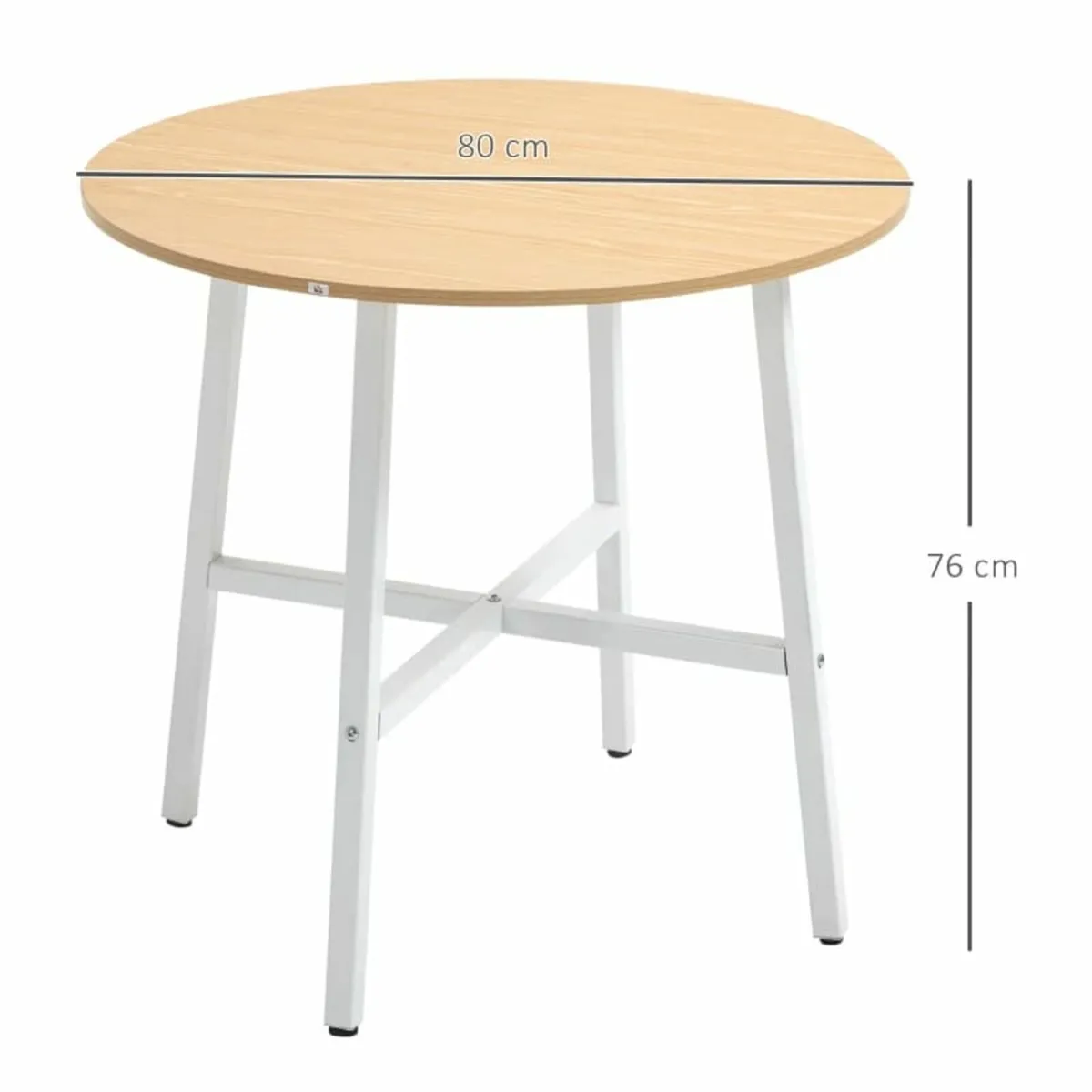 Dining table, industrial style, rounded design, st - Image 3