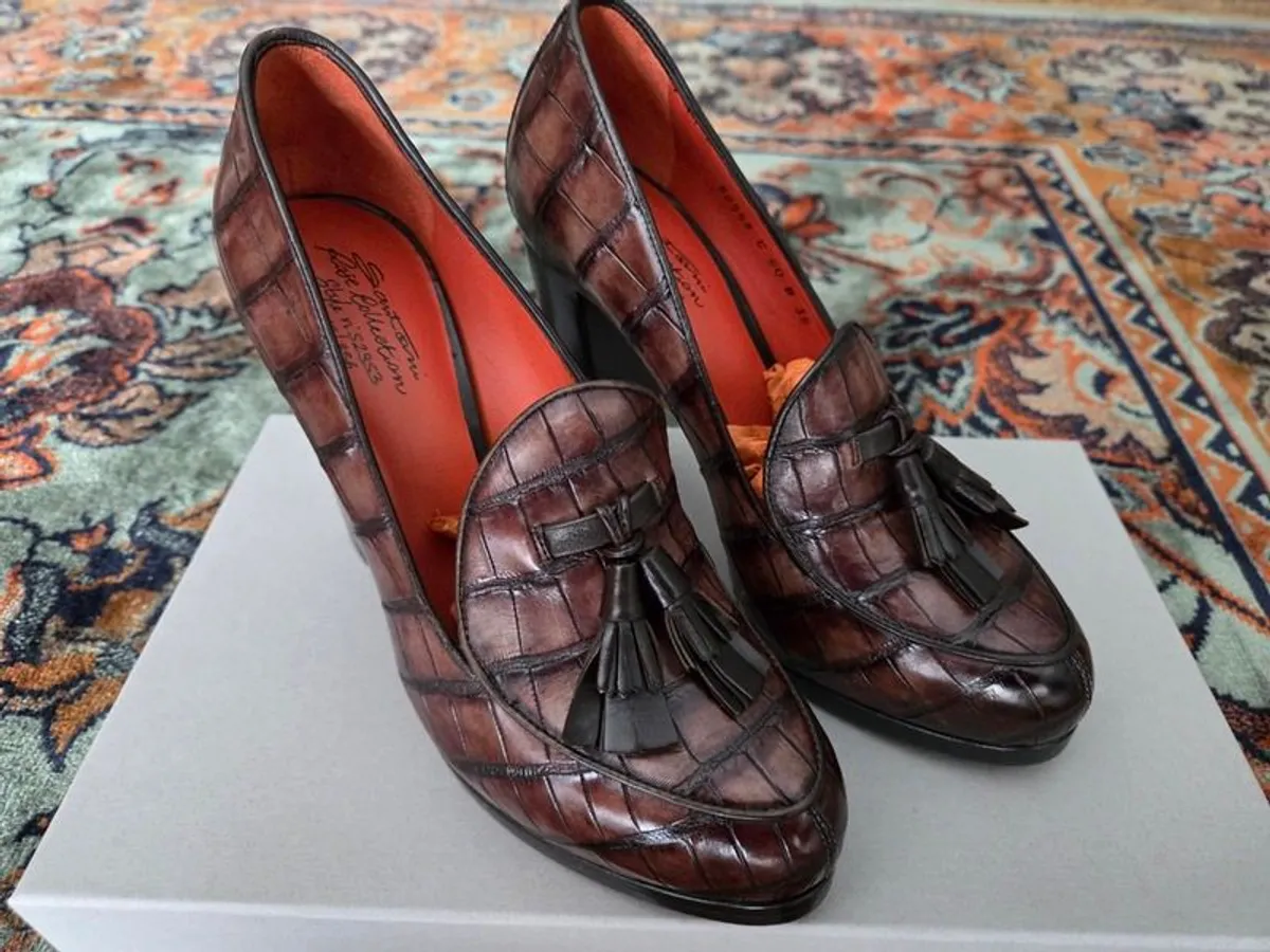 Santoni Crocodile leather shoes - Image 1