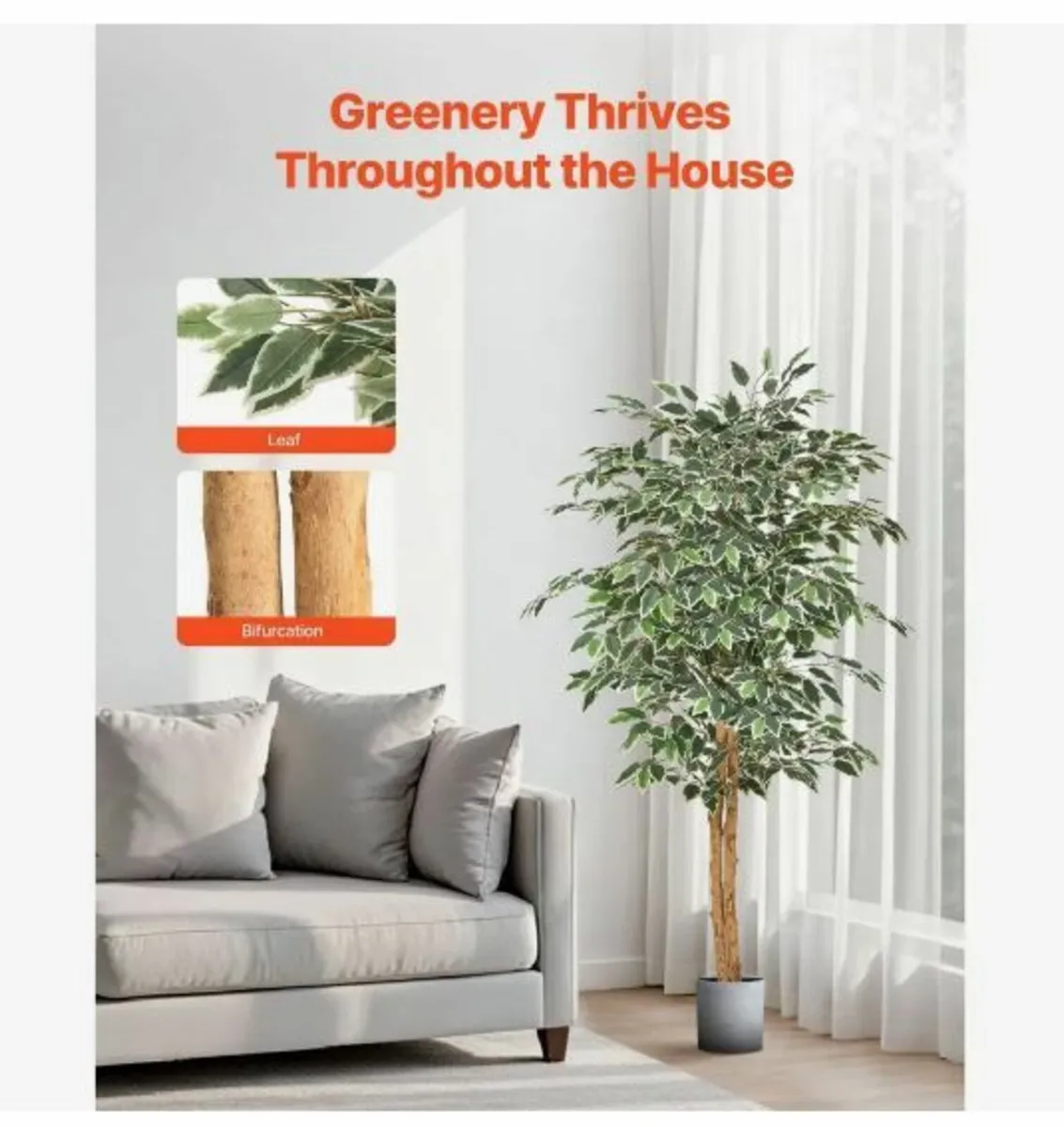 150cm Artificial Ficus Tree - Image 3