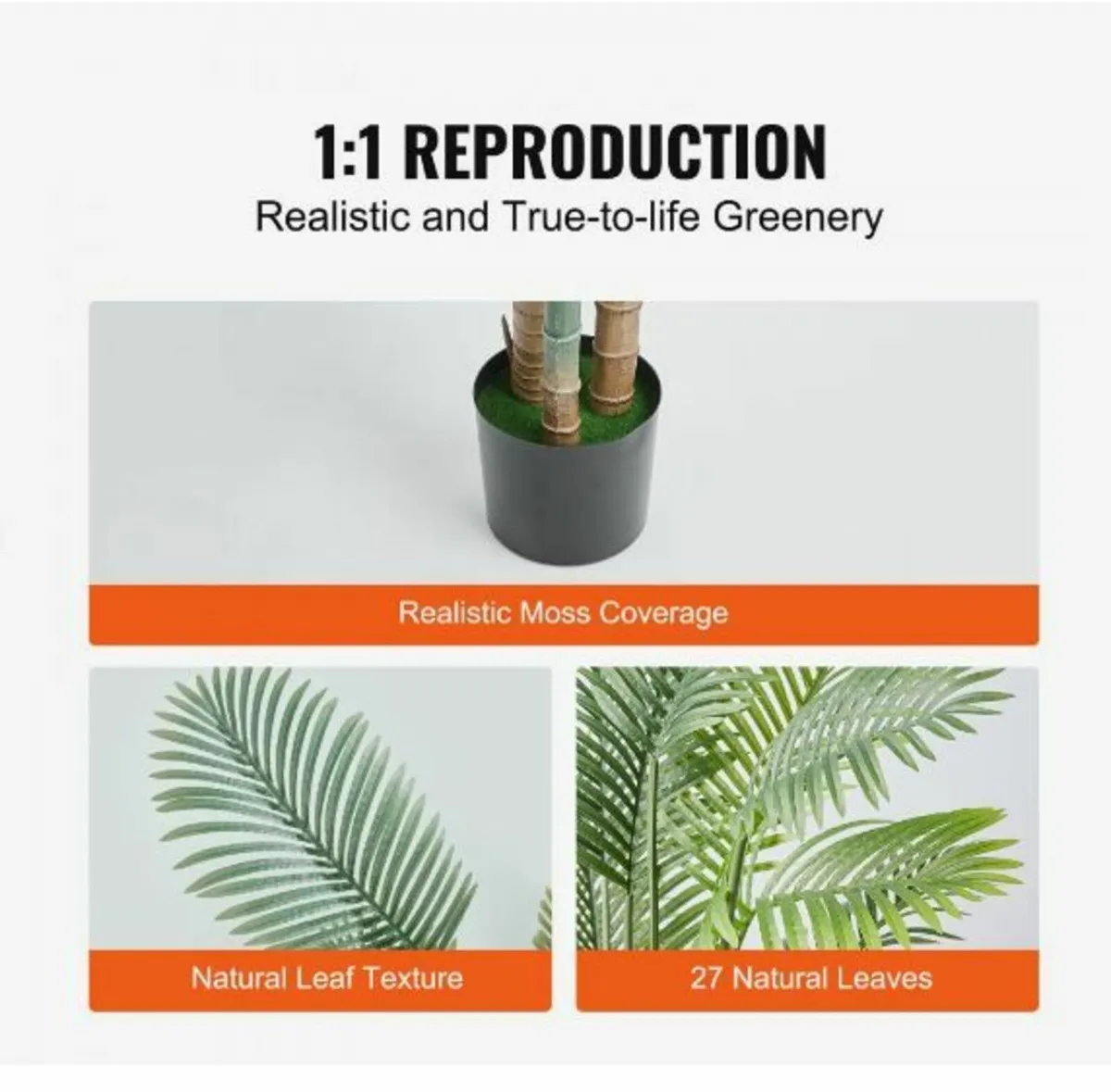 Artificial Gold Cane Palm Tree, 2m - Image 2