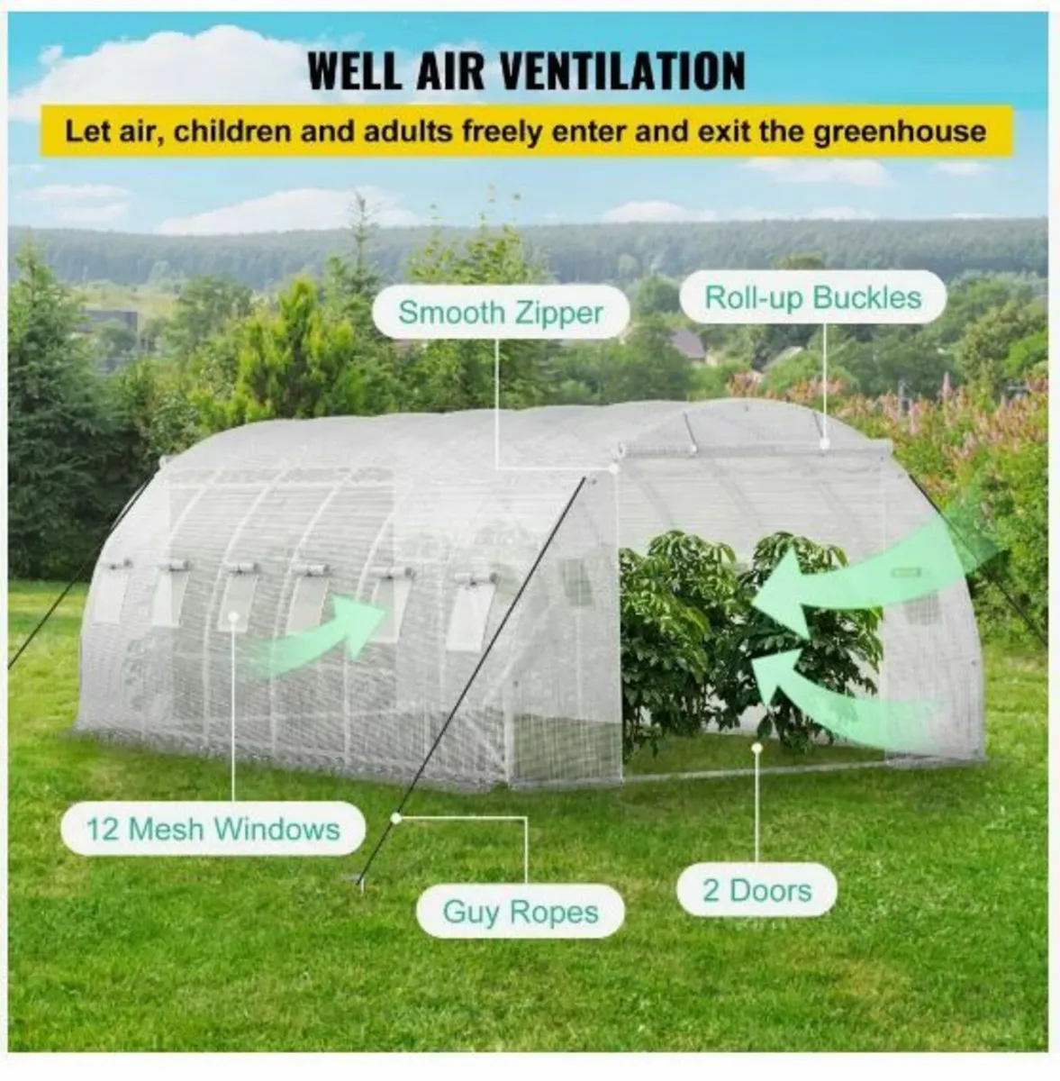 Walk-in Tunnel Greenhouse, 609.6 x 304.8 x 213.4 - Image 2