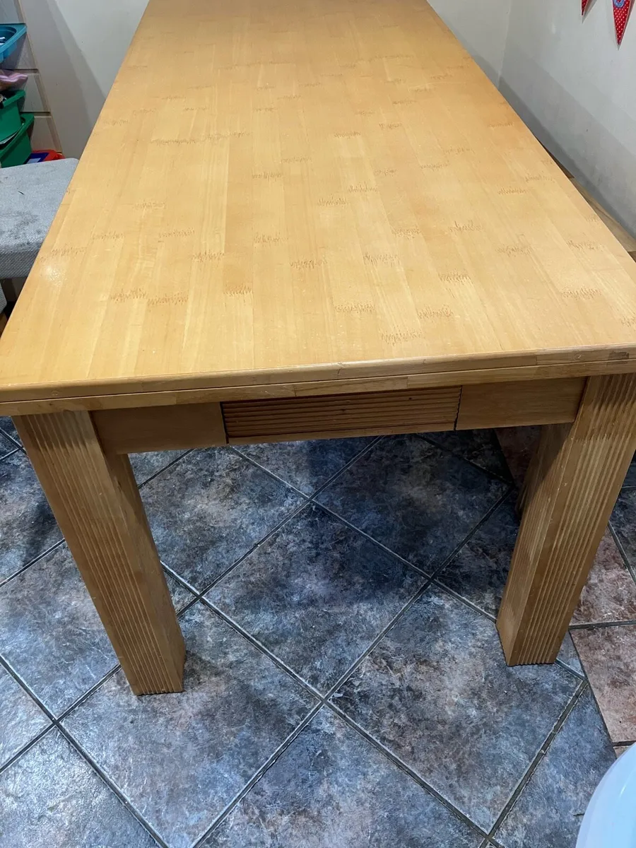 Dining Table and two benches - Image 3