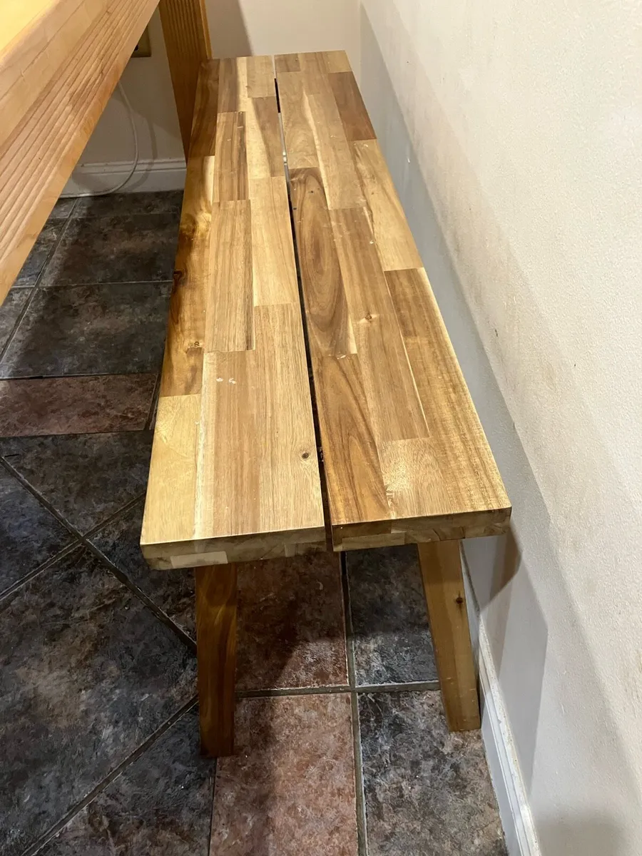 Dining Table and two benches - Image 4