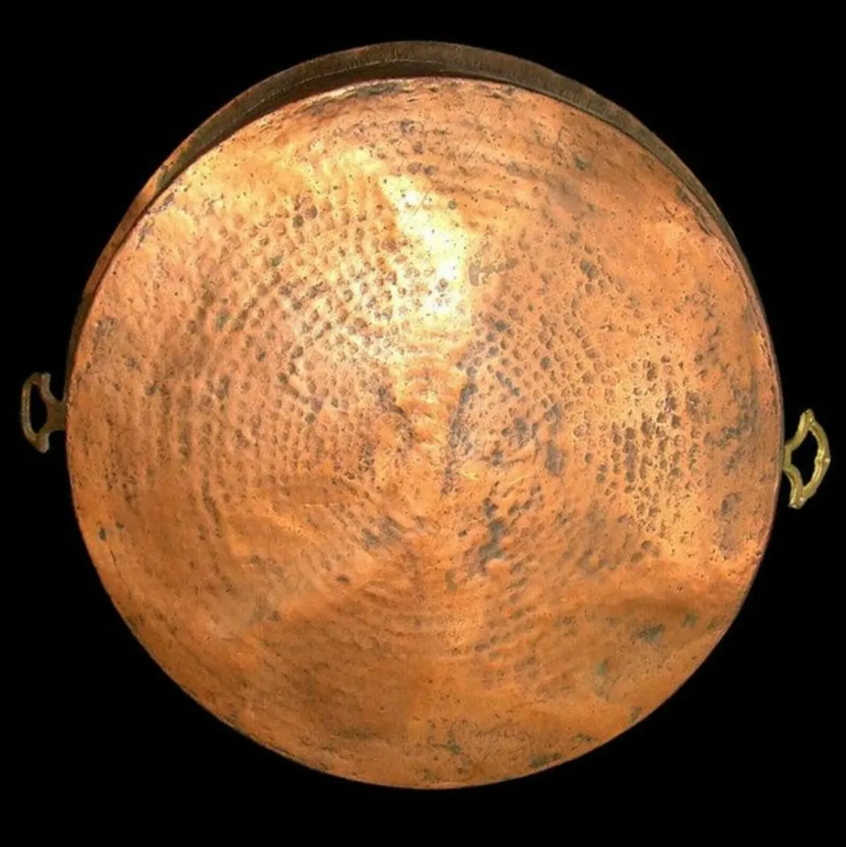 Large Vintage Copper Pan with Brass Handles - Image 4