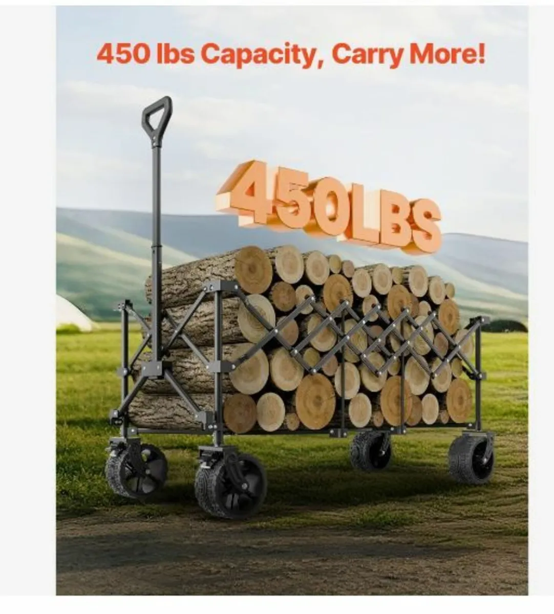 Foldable Wagon with Extended Tailgate - Image 4