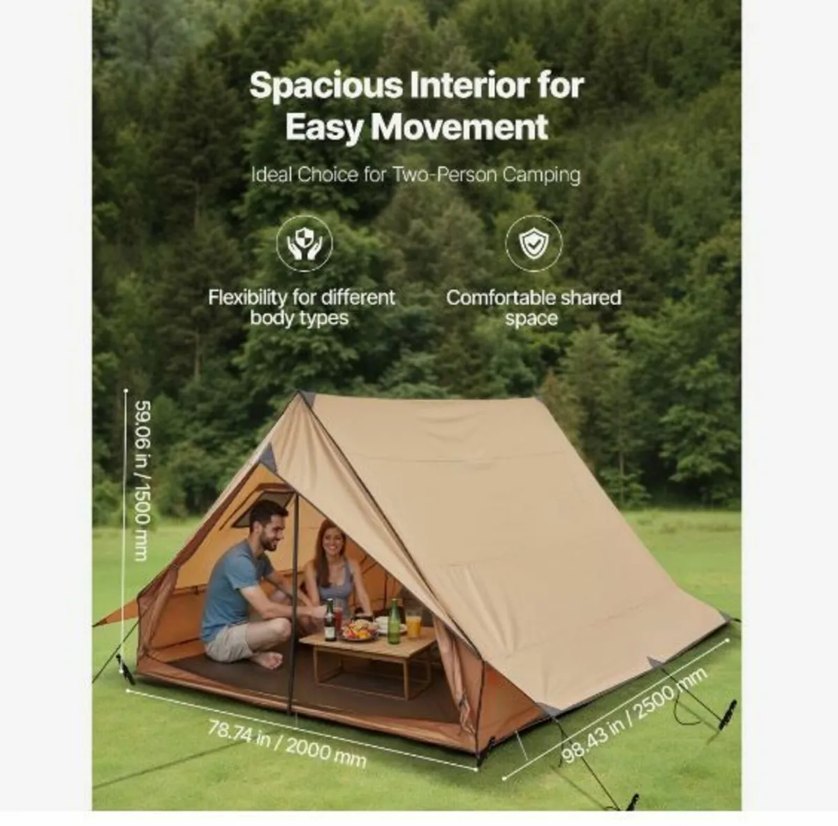 Camping Hot Tent, 2 Persons Cabin Tent - Image 3