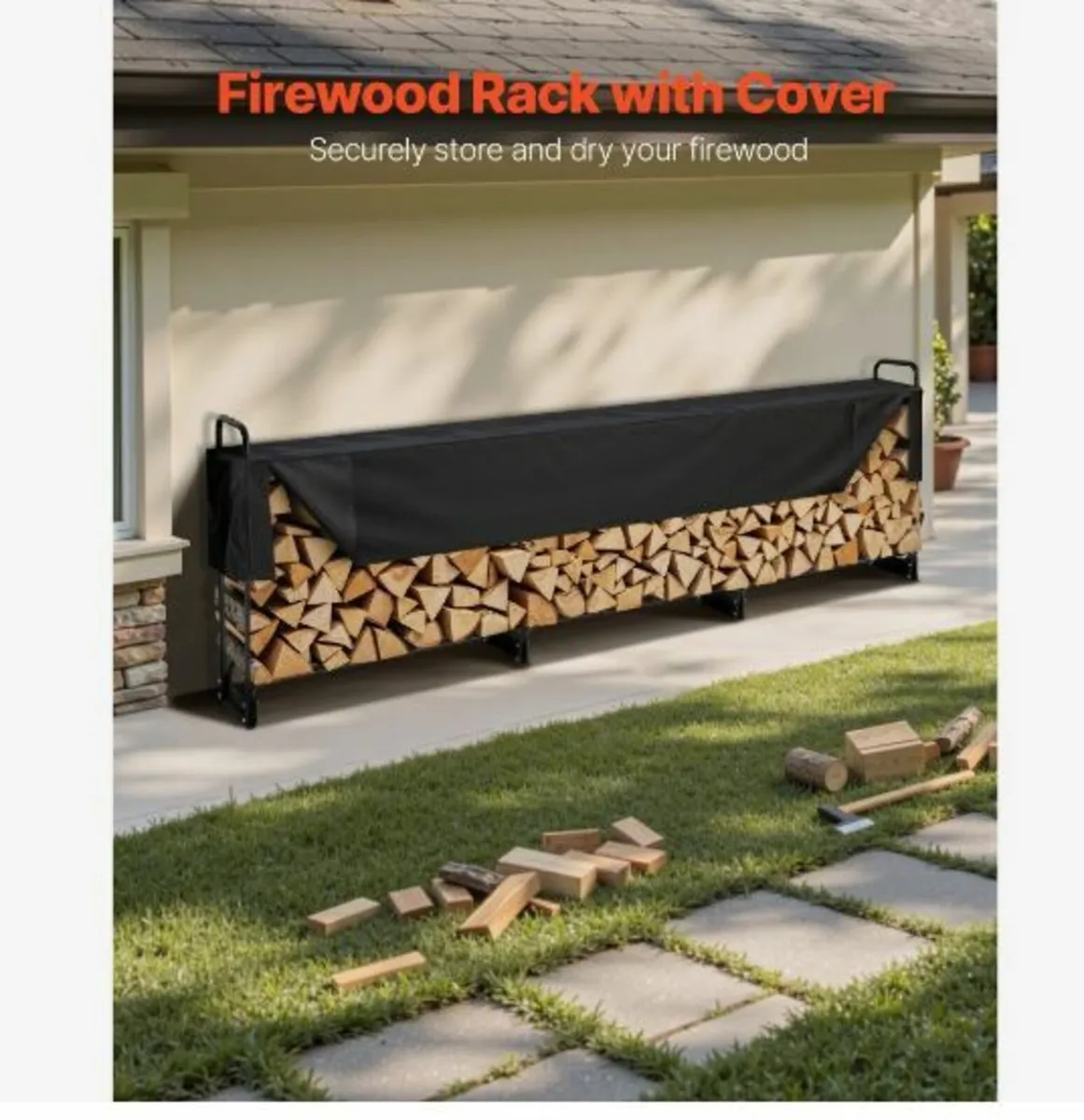 3.9m Outdoor Firewood Rack - Image 1