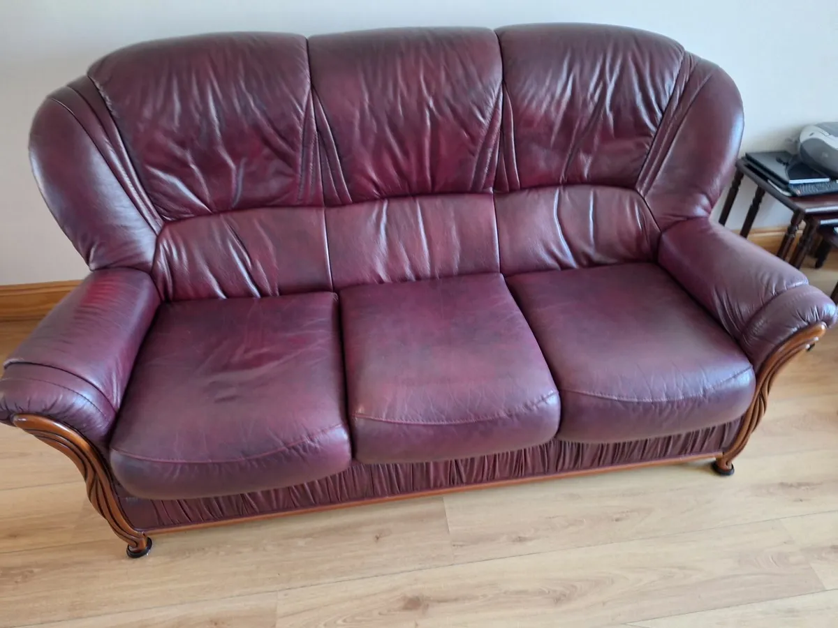 3 piece leather suite - Image 1