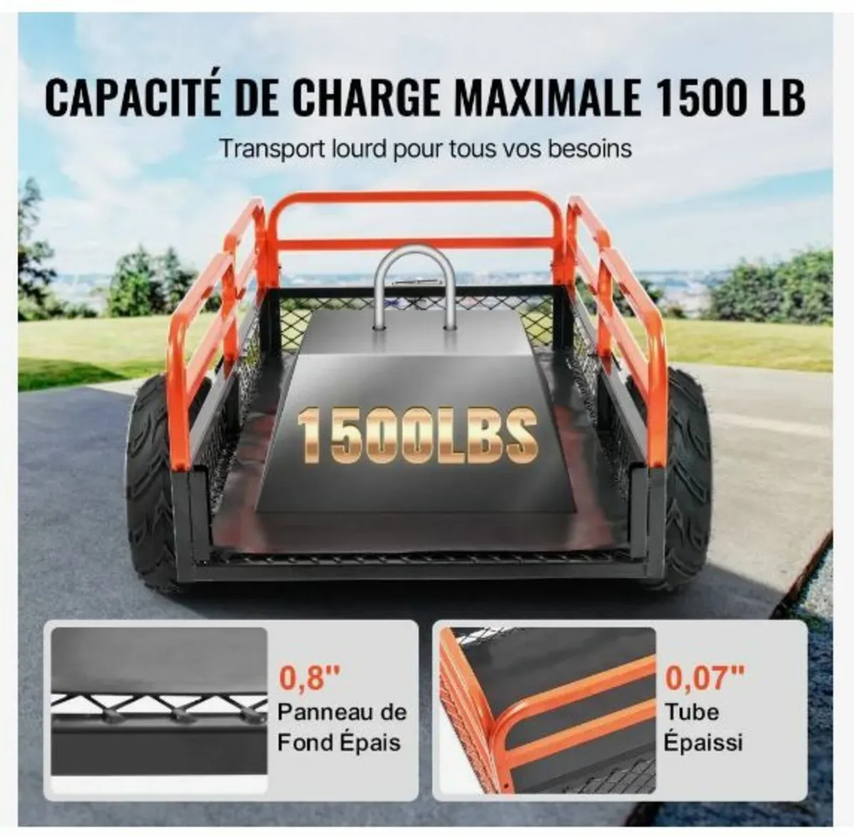 Heavy Duty Steel ATV Dump Trailer - Image 3