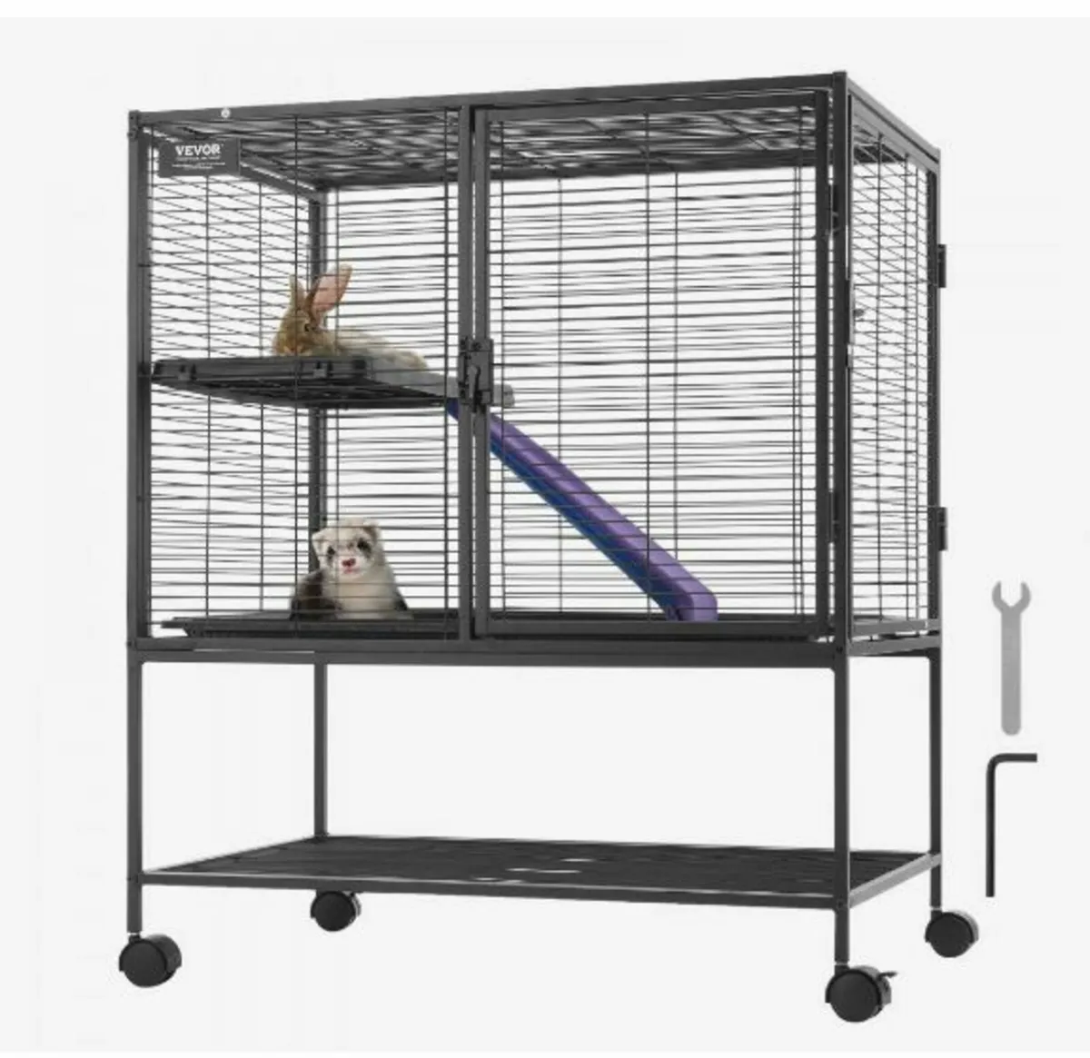 36" Rolling Metal Ferret Cage - Image 1