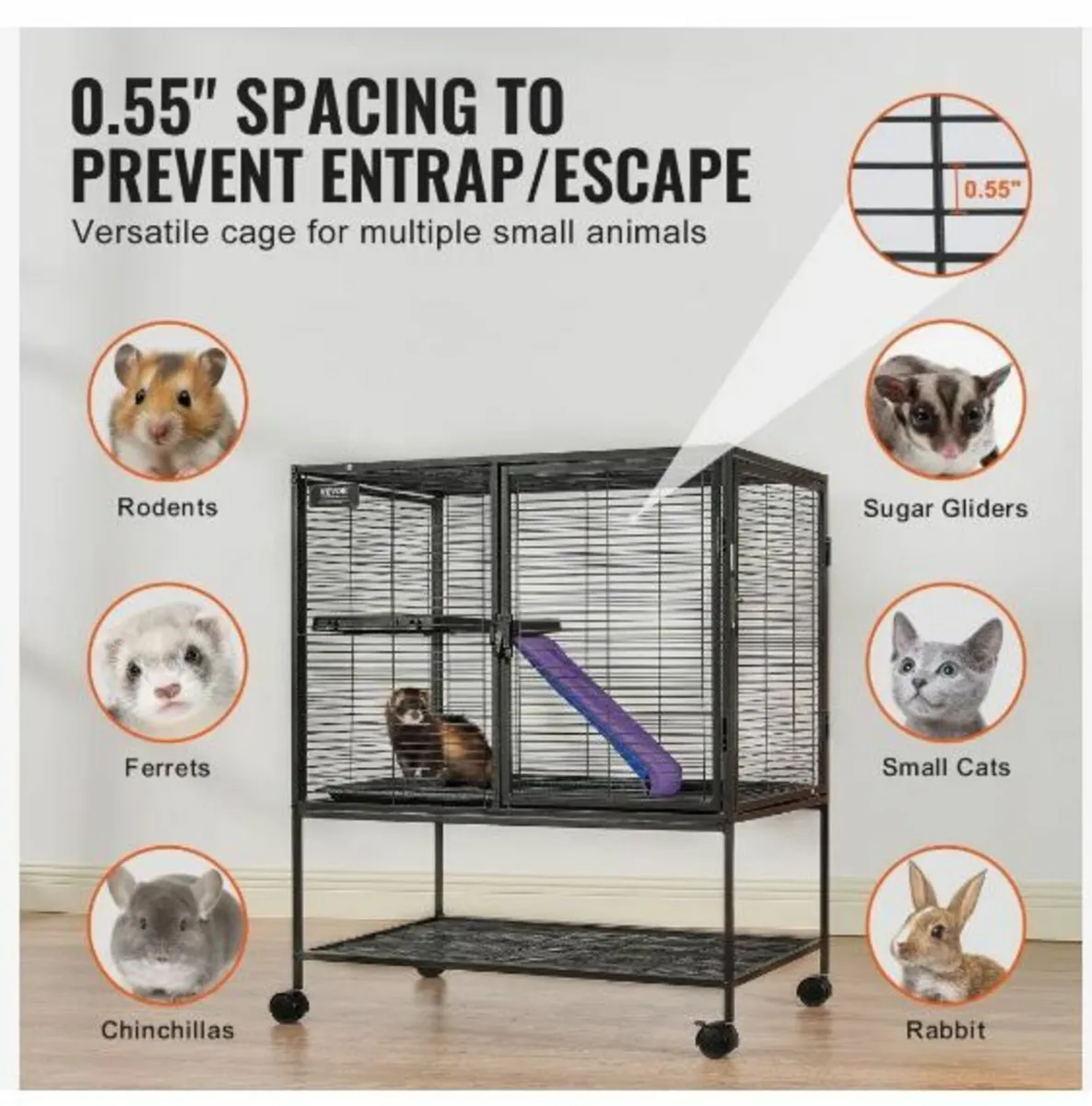 36" Rolling Metal Ferret Cage - Image 3