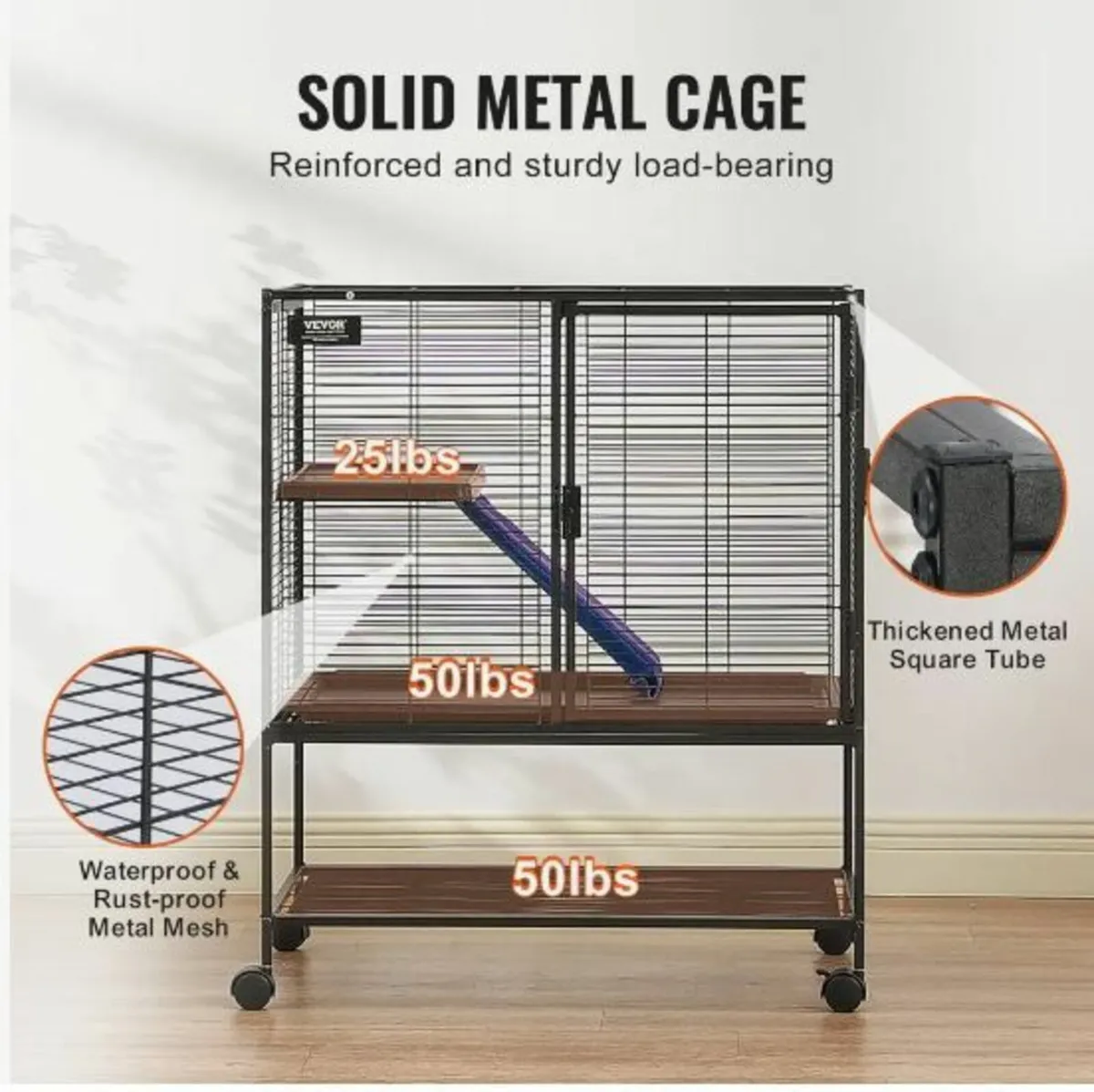 36" Rolling Metal Ferret Cage - Image 4