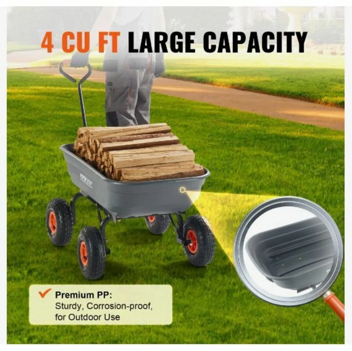 Dump Cart, Poly Garden Dump Cart - Image 4