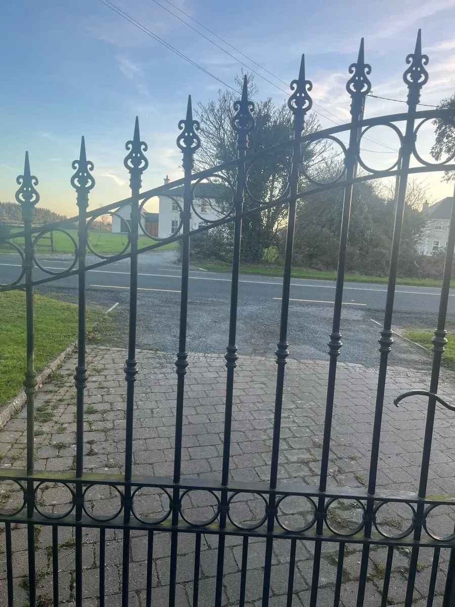 Wrought Iron gates 14ft wide 7ft high - Image 3